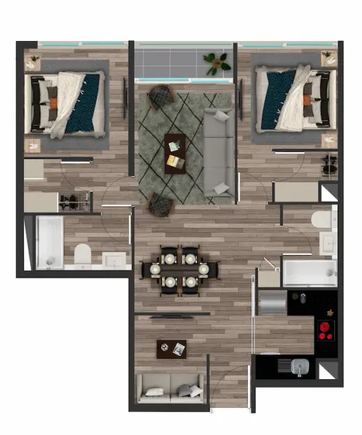 Modelo A · 64,37 m²