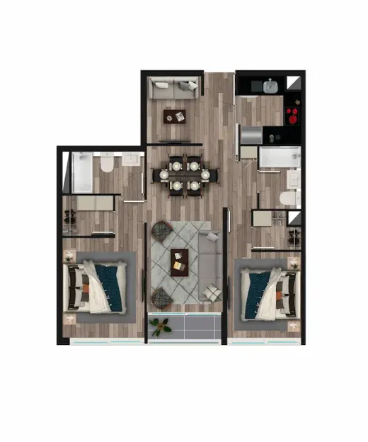 Modelo G · 66,32 m²