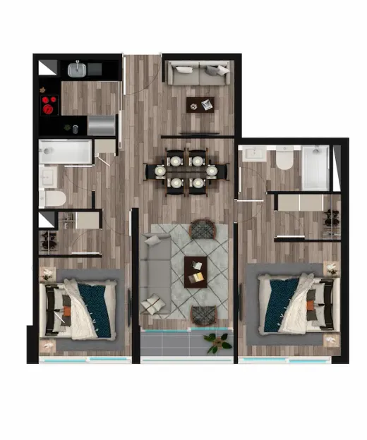Modelo H · 66,32 m²