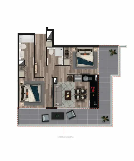 Modelo D · 72,66 m²