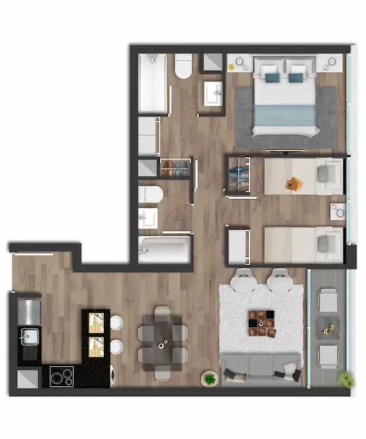 Modelo C · 56,12 m²