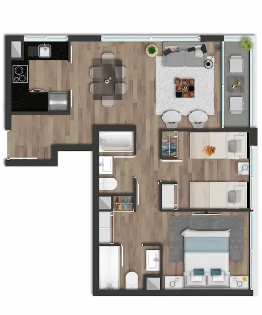 Modelo B · 59,83 m²