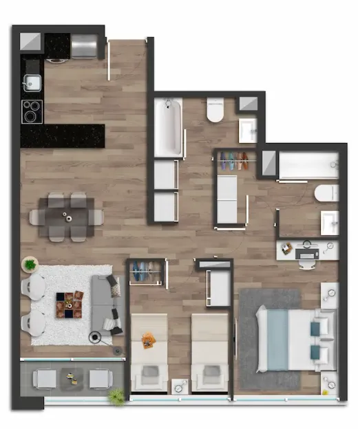 Modelo I · 65,83 m²