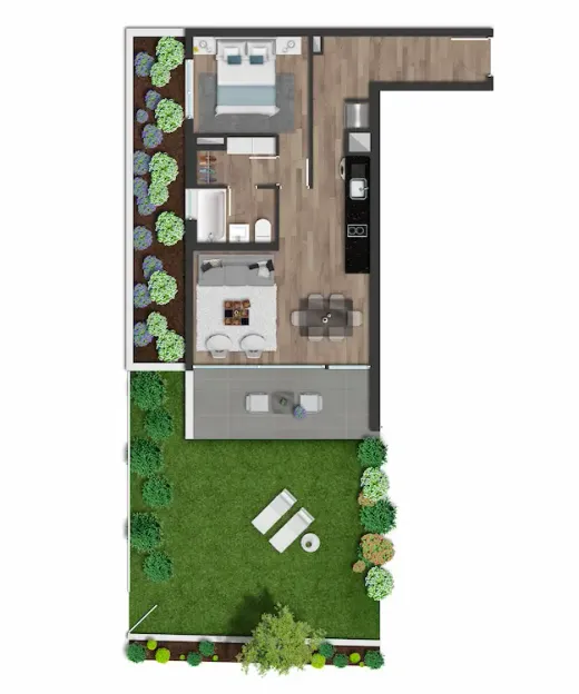 Modelo F · 54,81 m²